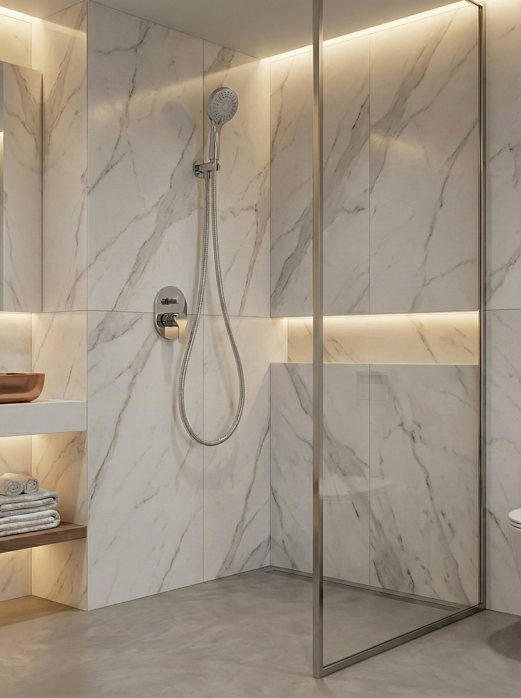 1 flexible douche chrome inox (illustration)